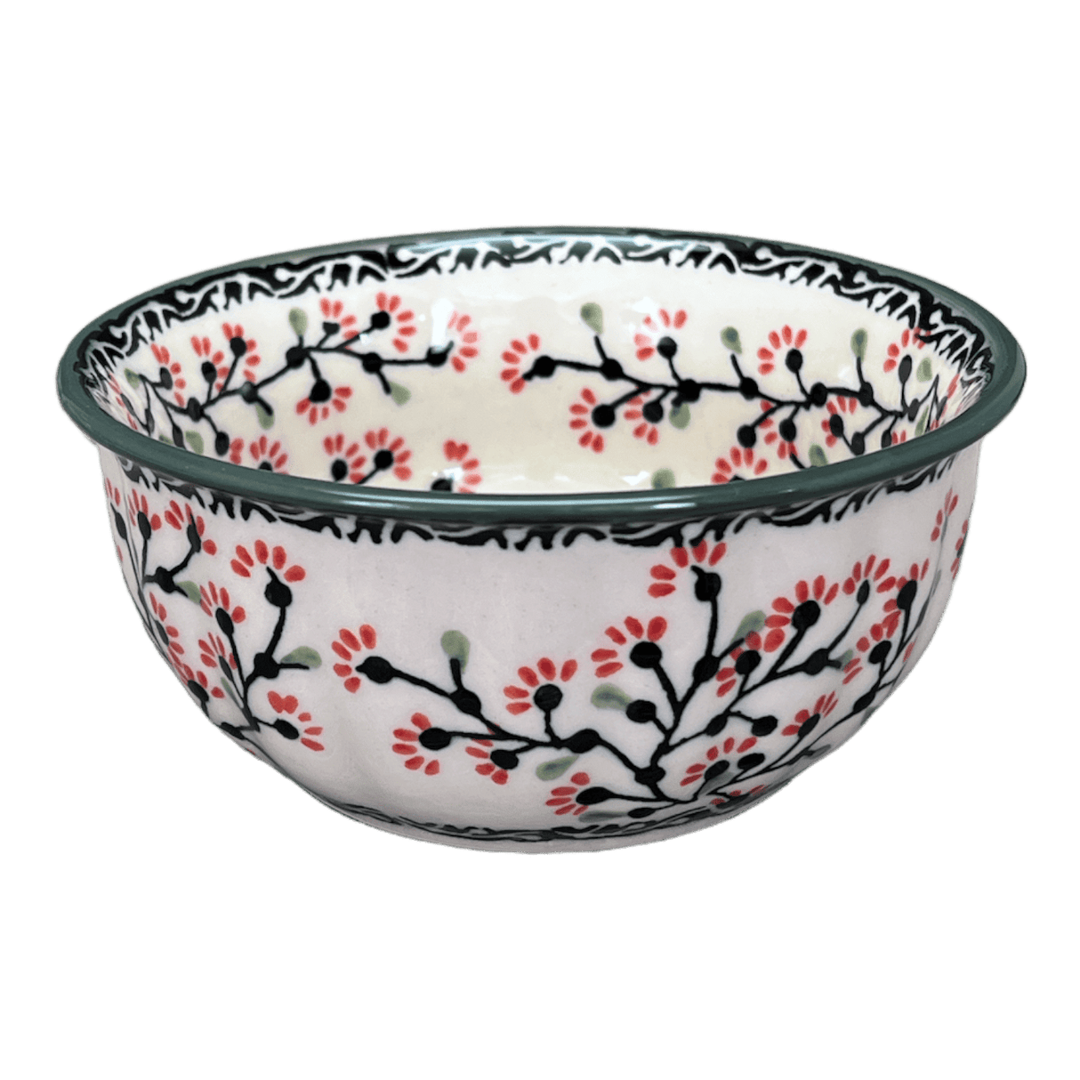 Bowl, Round, 5.5" in "Cherry Blossoms - Solid Rim" by Manufaktura | M083S-DPGJA