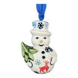 Ornament, Snowman with Tree, 2" in "Reindeer Games" by Manufaktura | K143T-BL07