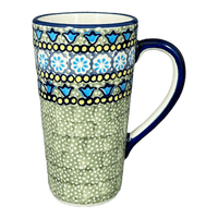 A picture of a Polish Pottery John's Mug (Blue Bells) | K083S-KLDN as shown at PolishPotteryOutlet.com/products/johns-mug-blue-bells-k083s-kldn