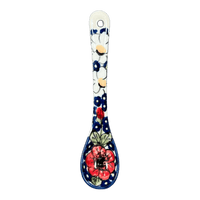 A picture of a Polish Pottery Spoon, Sugar, 5" in "Poppies & Posies" by Manufaktura | L001S-IM02 as shown at PolishPotteryOutlet.com/products/sugar-spoon-poppies-posies-l001s-im02