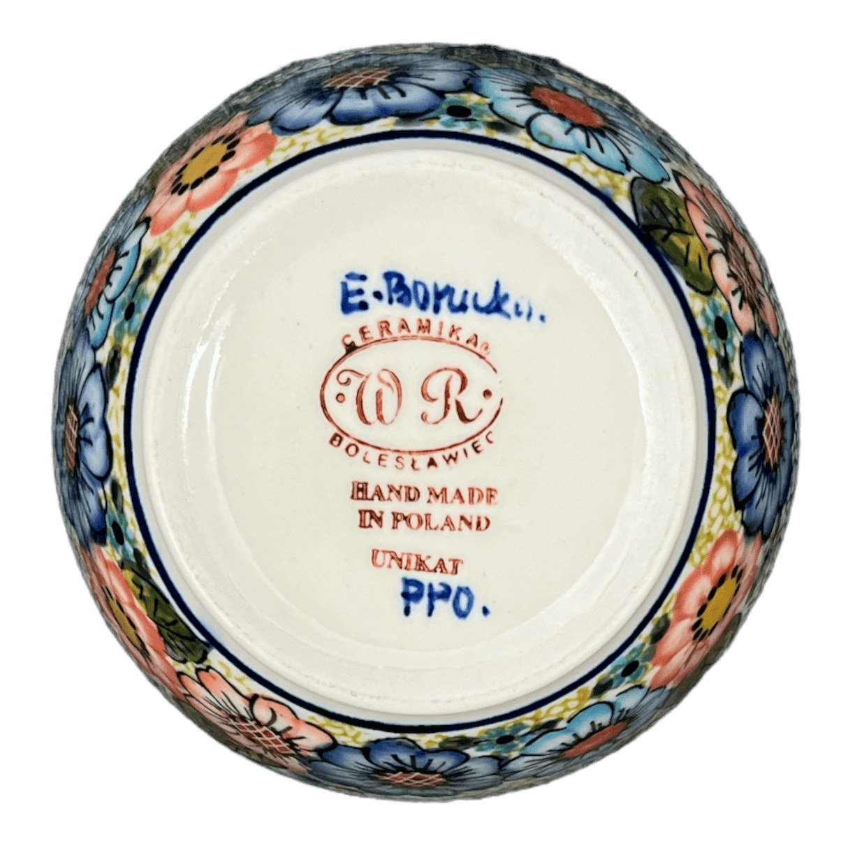 Bowl, Round, 6", WR (WR12B) in "Rainbow Field" by W.R. Ceramika | WR12B-WR54