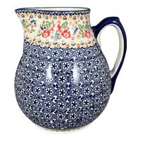 A picture of a Polish Pottery 3 Liter Pitcher (Poppy Persuasion) | D028S-P265 as shown at PolishPotteryOutlet.com/products/the-3-liter-pitcher-poppy-persuasion-d028s-p265