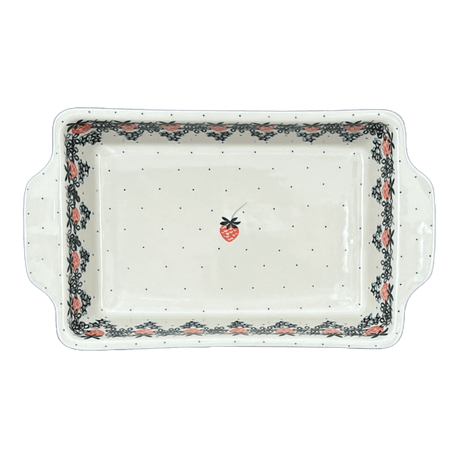 Casserole, Rectangular, Handles, 13" x 8" in "Strawberry Patch" by Ceramika Artystyczna | AA59-721X