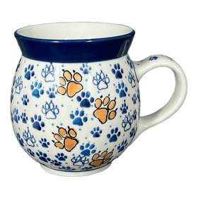 Polish Pottery CA 16 oz. Belly Mug (Cat Tracks) | A073-1771 Additional Image at PolishPotteryOutlet.com