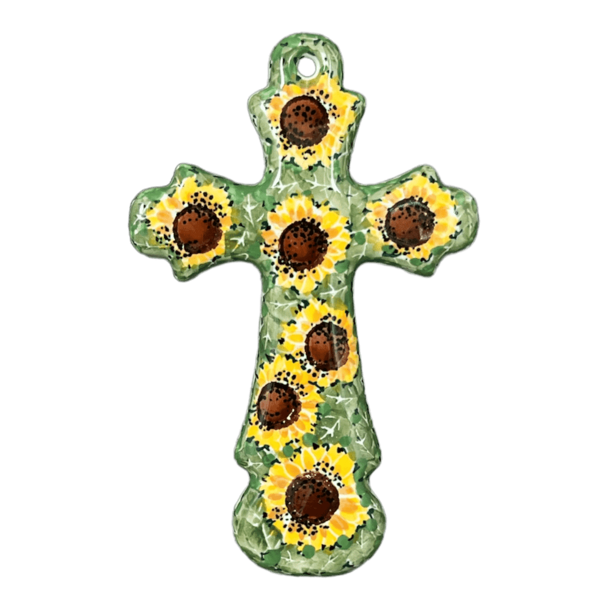 Cross, Large, 7.75" in "Sunflower Field" by Ceramika Artystyczna | A533-U4737