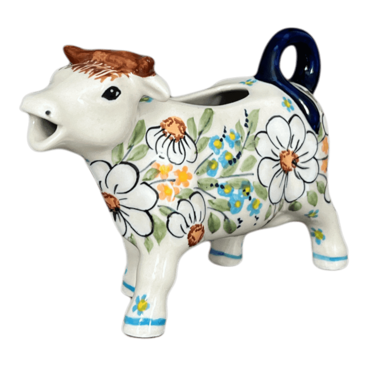 Creamer, Cow, 4 oz in "Daisy Bouquet" by Manufaktura | D081S-TAB3