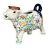 Polish Pottery Cow Creamer (Daisy Bouquet) | D081S-TAB3 at PolishPotteryOutlet.com