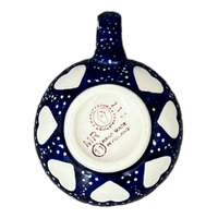 A picture of a Polish Pottery Mug, Belly Mug, Small, 7 oz in "Sea of Hearts" by Manufaktura | K067T-SEA as shown at PolishPotteryOutlet.com/products/small-belly-mug-sea-of-hearts-k067t-sea