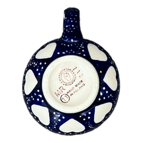 Polish Pottery Mug, Belly Mug, Small, 7 oz in "Sea of Hearts" by Manufaktura | K067T-SEA Additional Image at PolishPotteryOutlet.com