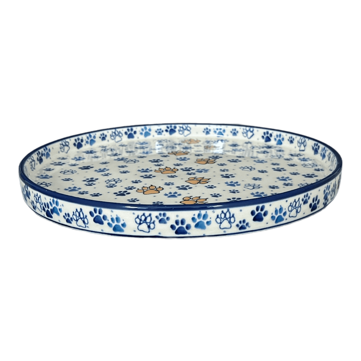 Tray, Round, 10" in "Paw Prints" by Ceramika Artystyczna | AE93-1770X