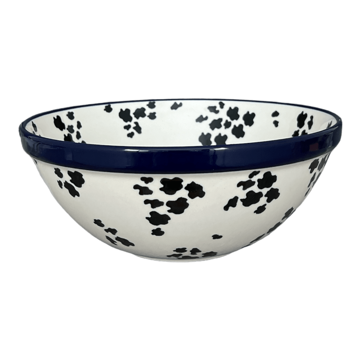 Bowl, Round, Kitchen, 9" in "Cowabunga - Blue Rim" by Ceramika Artystyczna | A056-2417X