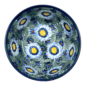 Polish Pottery Bowl, Round, 7.75", WR (WR12D) in "Impressionist's Dream" by W.R. Ceramika | WR12D-AB3 Additional Image at PolishPotteryOutlet.com