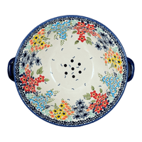 A picture of a Polish Pottery Berry Bowl (Brilliant Garden) | D038S-DPLW as shown at PolishPotteryOutlet.com/products/9-75-berry-bowl-brilliant-garden-d038s-dplw