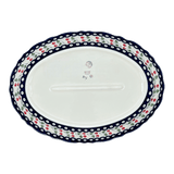 Platter, Oval, Scalloped, 16.75" x 12.25" Large in "Cherry Dot" by Manufaktura | P165T-70WI