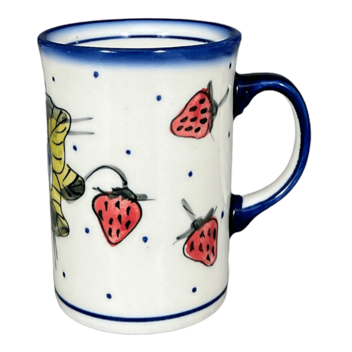 Mug, Straight Mug, 8 oz, WR (WR14A) in "Strawberries & Blossoms" by W.R. Ceramika | WR14A-WR2