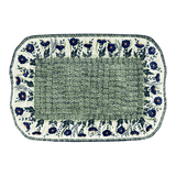 Platter, Rectangular, 11.5" x 17" in "Bouncing Blue Blossoms" by Manufaktura | P158U-IM03