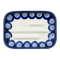 A picture of a Polish Pottery Soap Dish, 5" x 3.5" in "Harvest Moon" by Manufaktura | M191S-ZP01 as shown at PolishPotteryOutlet.com/products/rectangular-soap-dish-harvest-moon-m191s-zp01