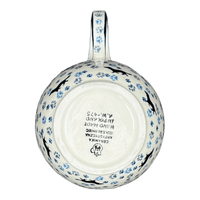 A picture of a Polish Pottery CA 16 oz. Loop Handle Bowl (Wiener Dog Delight) | A845-2151X as shown at PolishPotteryOutlet.com/products/16-oz-loop-handle-bowl-wiener-dog-delight-a845-2151x