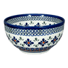 Polish Pottery Zaklady Deep 6.25" Bowl (Emerald Mosaic) | Y1755A-DU60 at PolishPotteryOutlet.com