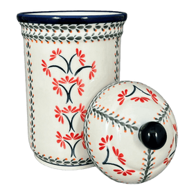 Polish Pottery Container, 2 Liter in "Scarlet Stitch" by Zaklady | Y1244-A1158A Additional Image at PolishPotteryOutlet.com