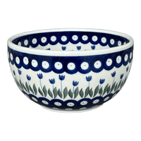 A picture of a Polish Pottery Bowl, Round, Deep, 6.25" in "Tulip Dot" by Ceramika Artystyczna | AC37-377Z as shown at PolishPotteryOutlet.com/products/6-25-round-deep-bowl-tulip-dot-ac37-377z