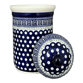 Polish Pottery Zaklady 2 Liter Container (Grecian Dot) | Y1244-D923 Additional Image at PolishPotteryOutlet.com