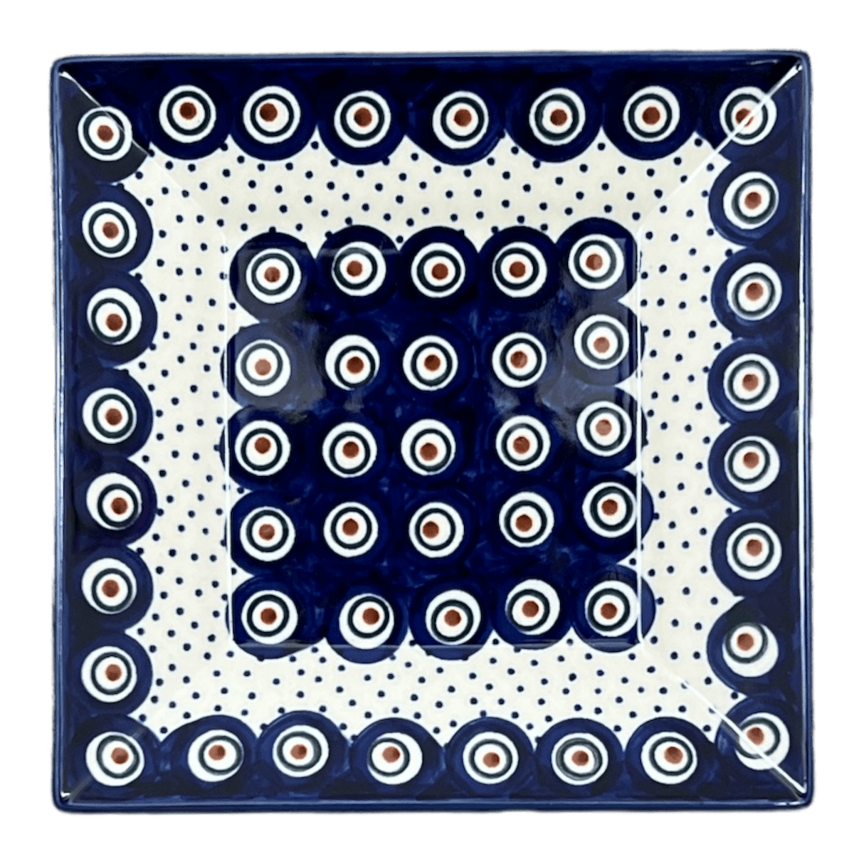 Plate, Square, Dessert, 7" in "Peacock Dot" by Manufaktura | T158U-54K