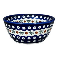 A picture of a Polish Pottery Bowl, Round, 6", WR (WR12B) in "Mosquito" by W.R. Ceramika | WR12B-SM3 as shown at PolishPotteryOutlet.com/products/6-bowl-mosquito-wr12b-sm3