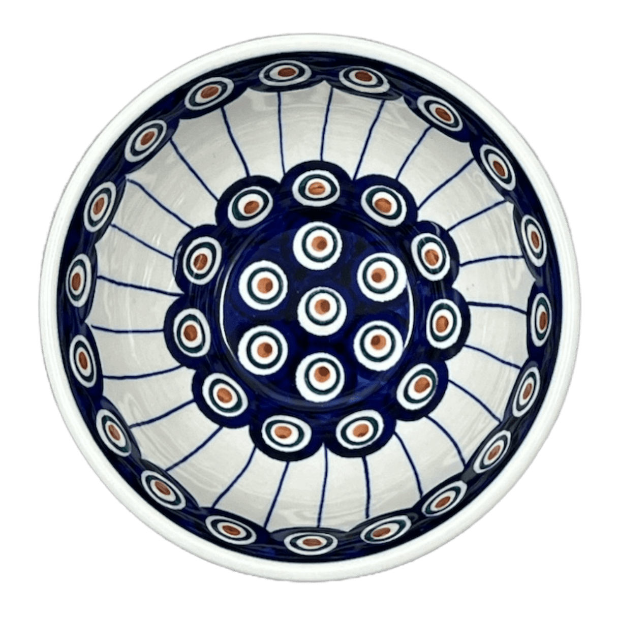 Bowl, Round, Fancy, 5.5" in "Peacock in Line" by Manufaktura | C018T-54A