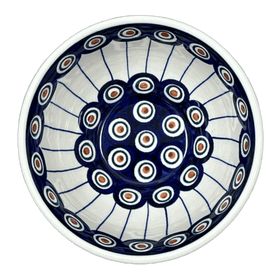 Polish Pottery 5.5" Fancy Bowl (Peacock in Line) | C018T-54A Additional Image at PolishPotteryOutlet.com
