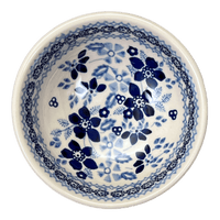 A picture of a Polish Pottery Dipping Bowl (Duet in Blue) | M153S-SB01 as shown at PolishPotteryOutlet.com/products/dipping-bowl-duet-in-blue-m153s-sb01