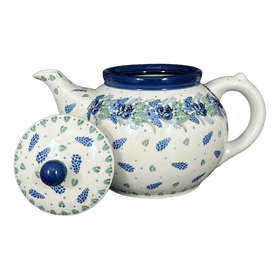 Polish Pottery Teapot, 40 oz in "Hyacinth in the Wind" by Ceramika Artystyczna | A060-2037X Additional Image at PolishPotteryOutlet.com