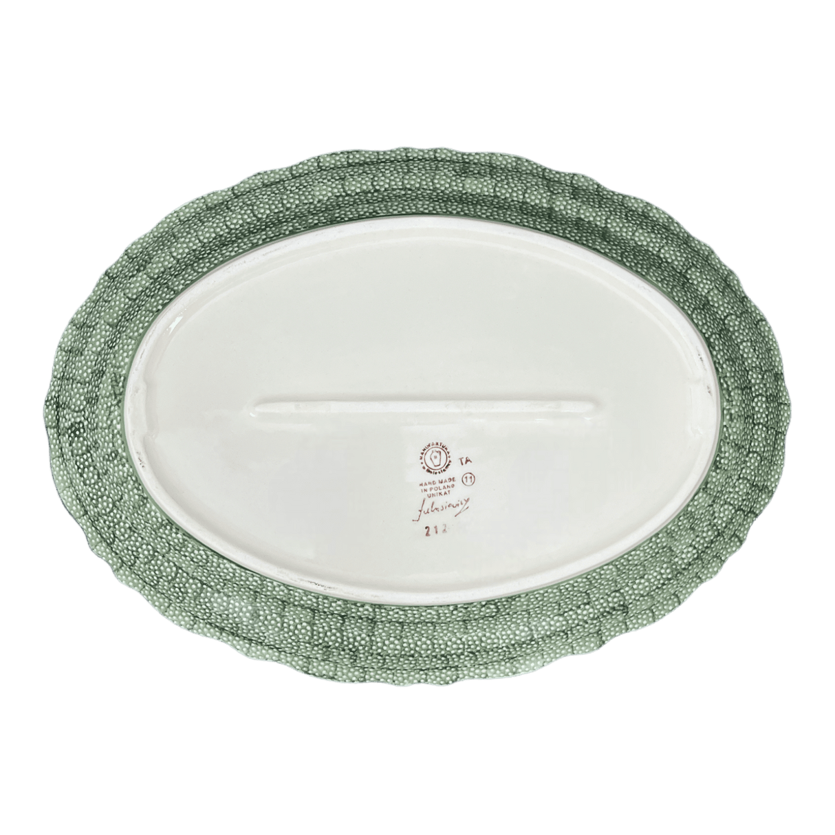 Platter, Oval, Scalloped, 16.75" x 12.25" Large in "Blue Bells" by Manufaktura | P165S-KLDN