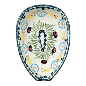 Polish Pottery Spoon Rest, Small, 3.5" in "Lady Bugs" by Manufaktura | P093T-IF45 Additional Image at PolishPotteryOutlet.com