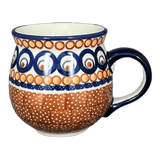 Mug, Belly Mug, 10oz Medium in "Peacock Autumn" by Manufaktura | K090U-54B