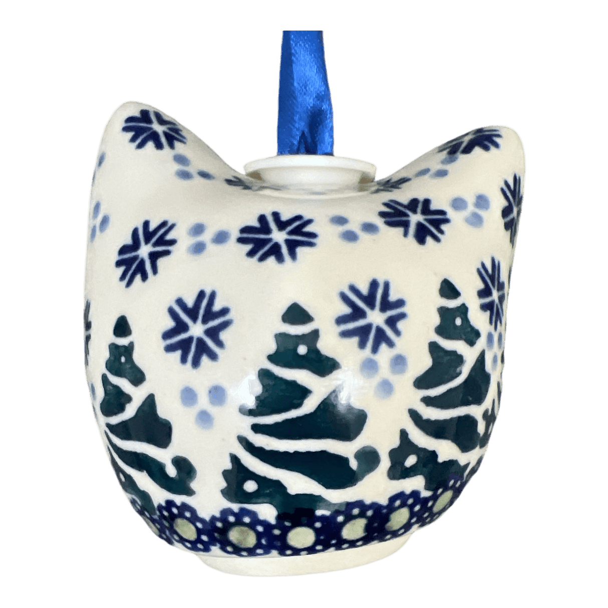 Ornament, Cat Head in "Snowy Pines" by Manufaktura | K142T-U22