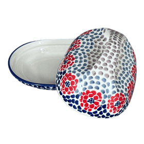 Polish Pottery Fancy Butter Dish (Falling Petals) | M077U-AS72 Additional Image at PolishPotteryOutlet.com