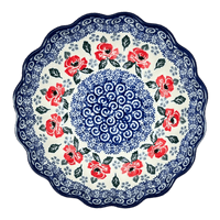 A picture of a Polish Pottery Bowl, Round, Blossom, 7.5" in "Rosie's Garden" by Ceramika Artystyczna | A249-1490X as shown at PolishPotteryOutlet.com/products/c-a-7-5-blossom-bowl-rosies-garden-a249-1490x