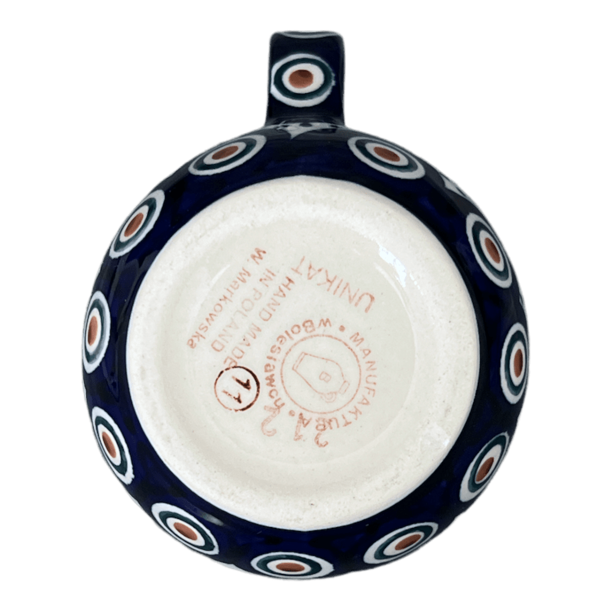 Creamer, The Cream of Creamers-"Basia", 6.5 oz in "Peacock Dot" by Manufaktura | D019U-54K