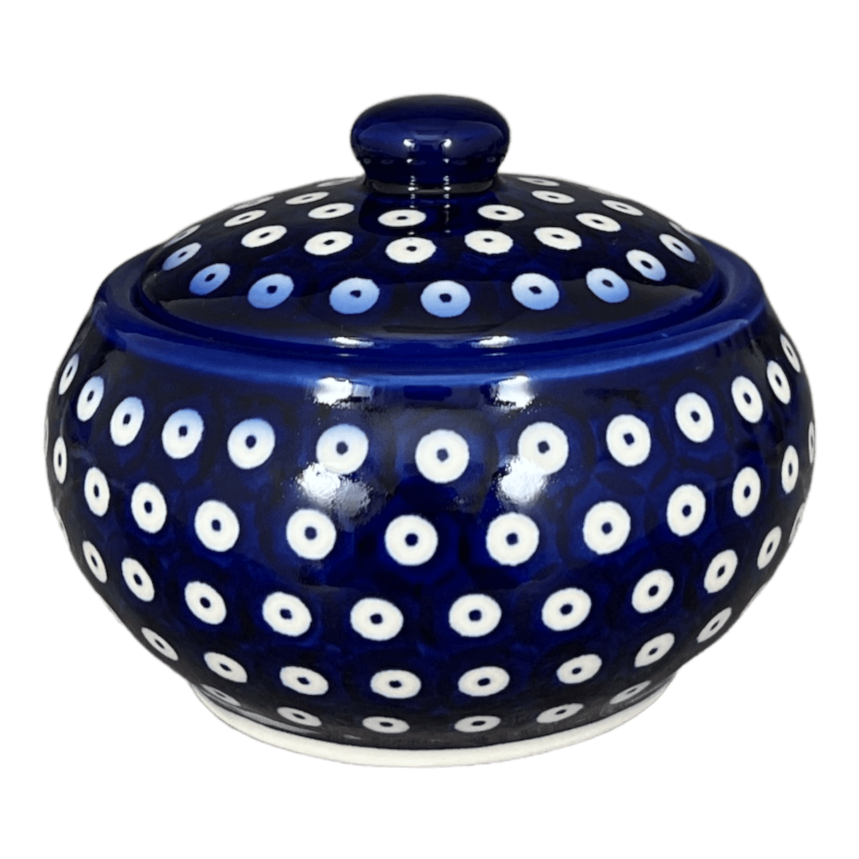 Container, Round, Covered, 5" x 4", WR (WR31I) in "Dot to Dot" by W.R. Ceramika | WR31I-SM2