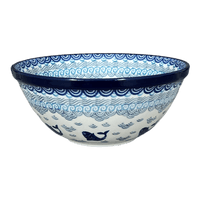 A picture of a Polish Pottery Bowl, Round, Kitchen, 7.75" in "Koi Pond" by Ceramika Artystyczna | A057-2372X as shown at PolishPotteryOutlet.com/products/7-75-bowl-koi-pond-a057-2372x