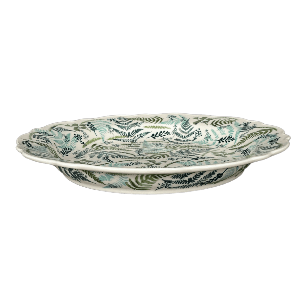 Platter, Round, Ornate, 13.5" in "Scattered Ferns" by Manufaktura | T142S-GZ39