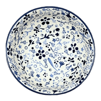 A picture of a Polish Pottery Bowl, Round, 8.5" in "Rambling Blues" by Manufaktura | M135S-GZ50 as shown at PolishPotteryOutlet.com/products/8-5-bowl-rambling-blues-m135s-gz50