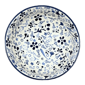 Polish Pottery Bowl, Round, 8.5" in "Rambling Blues" by Manufaktura | M135S-GZ50 Additional Image at PolishPotteryOutlet.com