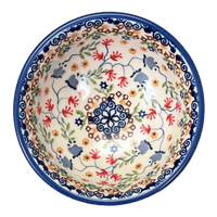 A picture of a Polish Pottery Dipping Bowl (Wildflower Delight) | M153S-P273 as shown at PolishPotteryOutlet.com/products/dipping-bowl-wildflower-delight-m153s-p273