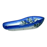 Spoon Rest, 3.5" x 5", WR (WR55D) in "Delphinium Spray" by W.R. Ceramika | WR55D-BW3