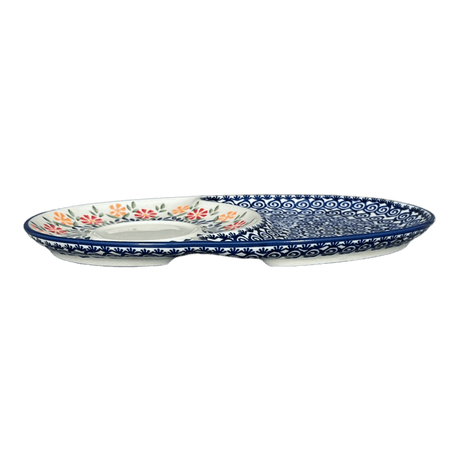 Plate, Oval, Soup & Sandwich, 11.75" x 7.25" in "Flower Power" by Manufaktura | P006T-JS14