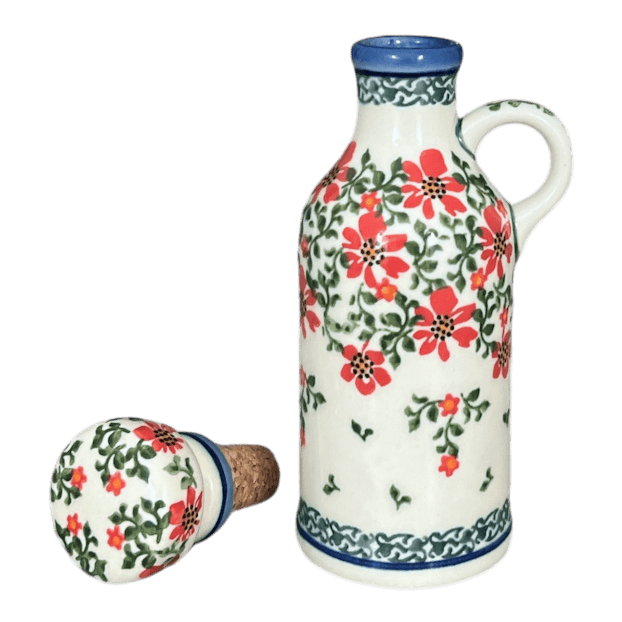 Bottle, with Cork, 6 oz in "Draping Red Florals" by Galia | GB01-PW3