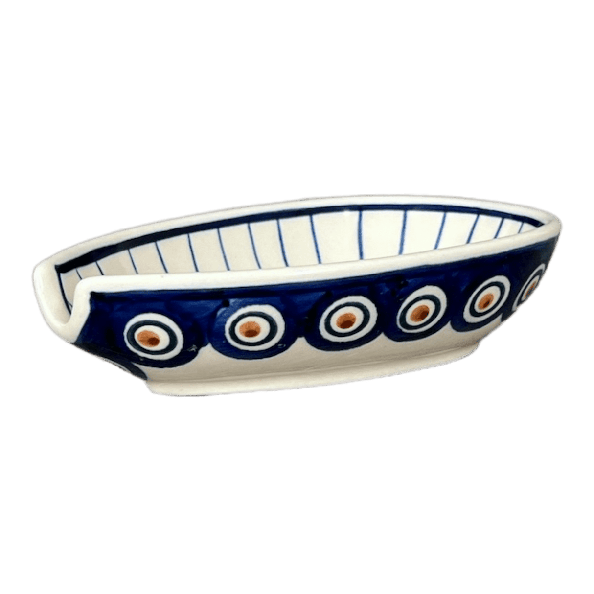 Spoon Rest, Small, 3.5" in "Peacock in Line" by Manufaktura | P093T-54A