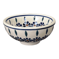 A picture of a Polish Pottery Dipping Bowl (Floral Peacock) | M153T-54KK as shown at PolishPotteryOutlet.com/products/dipping-bowl-floral-peacock-m153t-54kk